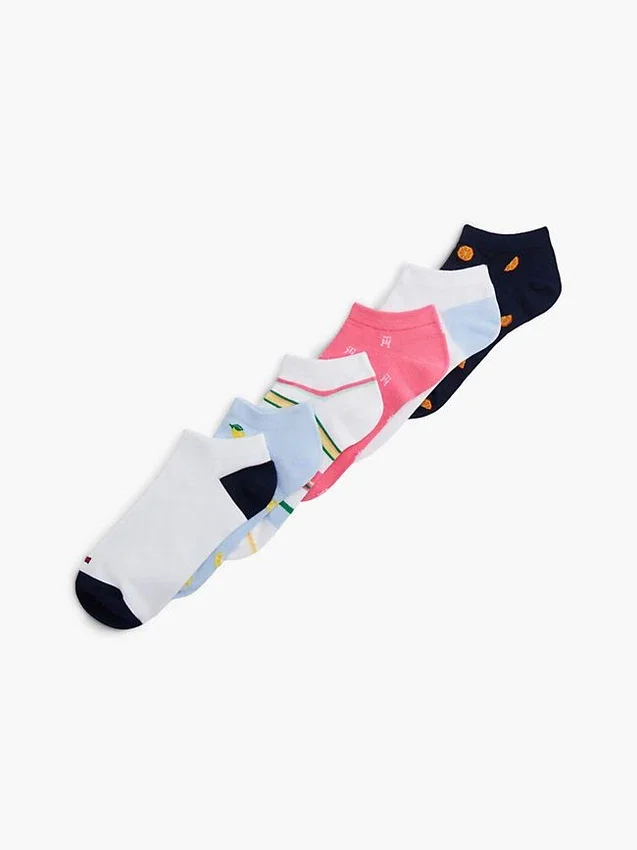 Pack de 6 pares de calcetines tobilleros con estampado variado Pack de 6 pares de calcetines tobilleros con estampado variado