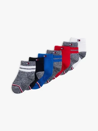 Pack de 7 pares de calcetines a rayas y lisos para bebés