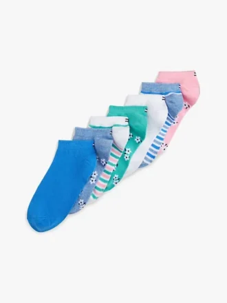 Pack de 7 pares de calcetines cortos para niño con estampado de margaritas