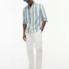 Pantalón chino elástico teñido en prenda de la línea New York Label Pantalón chino elástico teñido en prenda de la línea New York Label