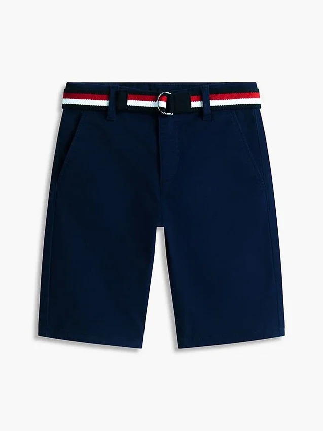 Pantalón corto chino con cinturón para niño Pantalón corto chino con cinturón para niño