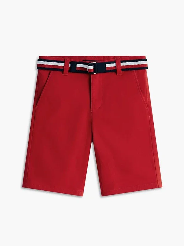 Pantalón corto chino con cinturón para niño Pantalón corto chino con cinturón para niño