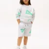 Pantalón corto de chándal con estampado de logotipos para niños Pantalón corto de chándal con estampado de logotipos para niños