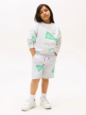 Pantalón corto de chándal con estampado de logotipos para niños
