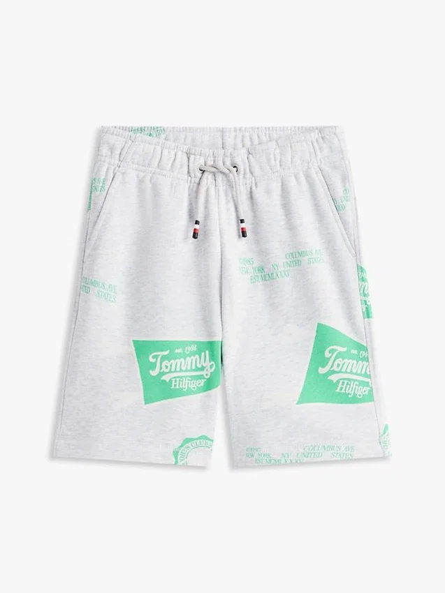Pantalón corto de chándal con estampado de logotipos para niños Pantalón corto de chándal con estampado de logotipos para niños
