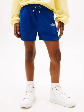 Pantalón corto de chándal con logotipo bordado para niña
