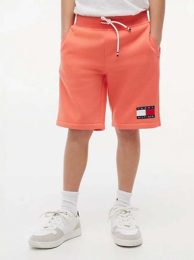 Pantalón corto de chándal con logotipo de bandera para niño Pantalón corto de chándal con logotipo de bandera para niño