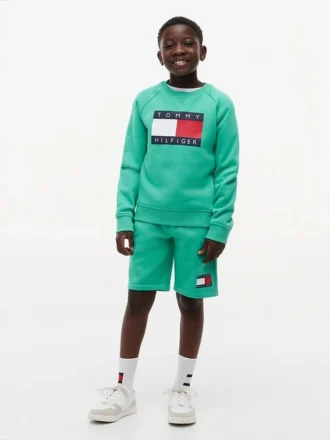 Pantalón corto de chándal con logotipo de bandera para niño