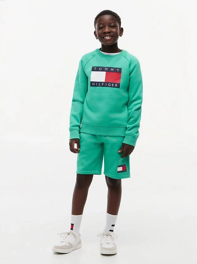 Pantalón corto de chándal con logotipo de bandera para niño Pantalón corto de chándal con logotipo de bandera para niño