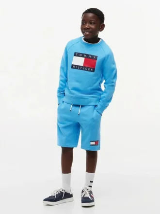 Pantalón corto de chándal con logotipo de bandera para niño