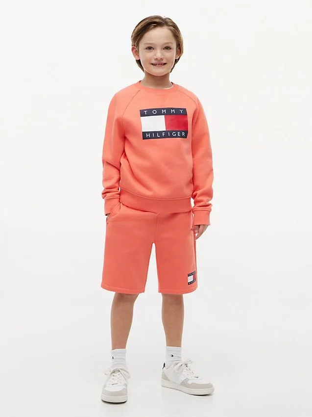 Pantalón corto de chándal con logotipo de bandera para niño Pantalón corto de chándal con logotipo de bandera para niño