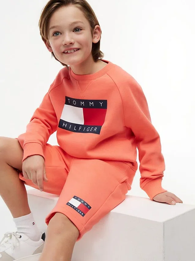 Pantalón corto de chándal con logotipo de bandera para niño Pantalón corto de chándal con logotipo de bandera para niño