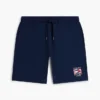 Pantalón corto de chándal de corte regular con logotipo de bandera ondulada