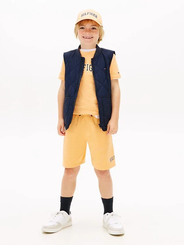 Pantalón corto de chándal de pierna ancha con logotipo Hilfiger para niño Pantalón corto de chándal de pierna ancha con logotipo Hilfiger para niño
