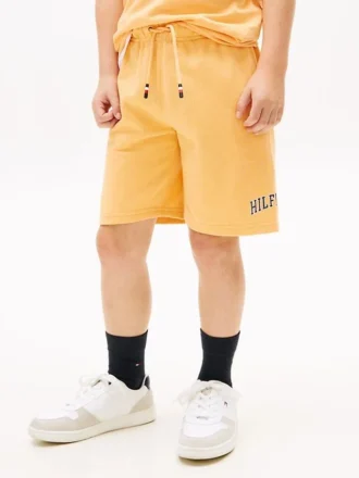 Pantalón corto de chándal de pierna ancha con logotipo Hilfiger para niño