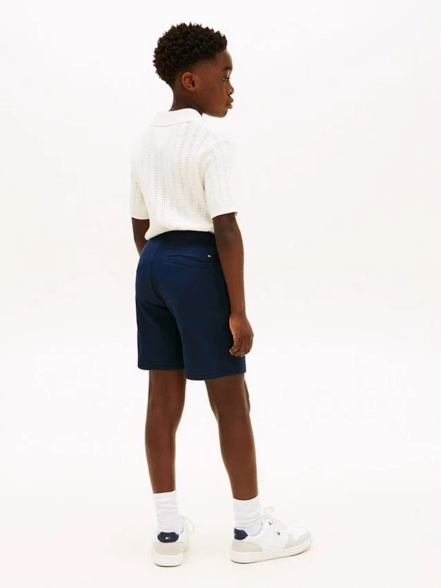 Pantalón corto de chándal de pierna ancha con logotipo Hilfiger para niño Pantalón corto de chándal de pierna ancha con logotipo Hilfiger para niño