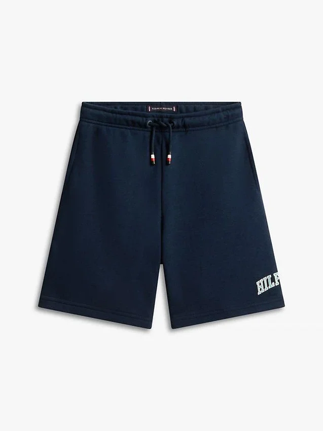 Pantalón corto de chándal de pierna ancha con logotipo Hilfiger para niño Pantalón corto de chándal de pierna ancha con logotipo Hilfiger para niño