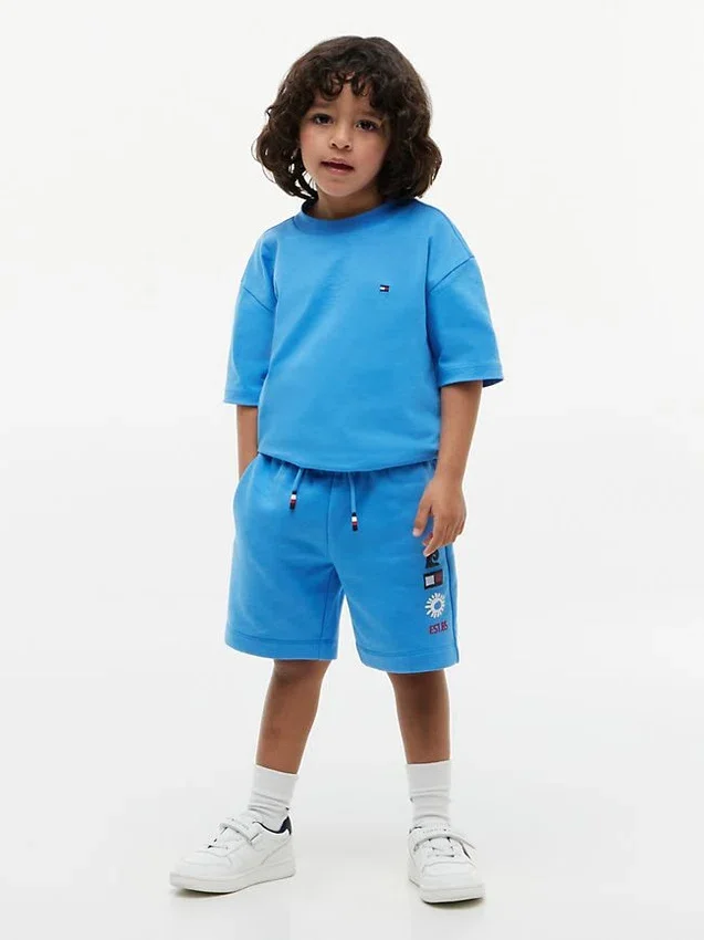 Pantalón corto de chándal para niño con logotipo Sun & Wave Pantalón corto de chándal para niño con logotipo Sun & Wave
