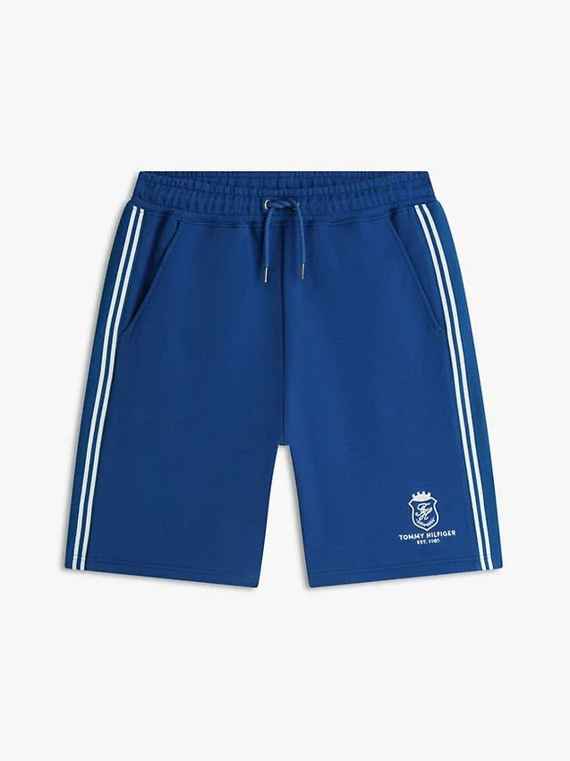 Pantalón corto de felpa con monograma Pantalón corto de felpa con monograma