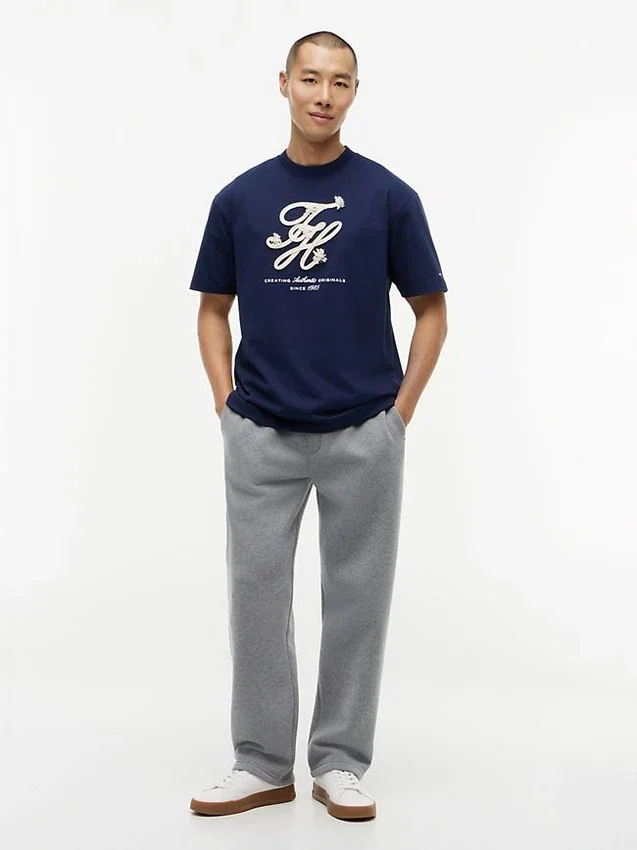 Pantalón de chándal de felpa cepillada de corte holgado Pantalón de chándal de felpa cepillada de corte holgado