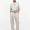 Pantalón de chándal de felpa con logo en letra cursiva Pantalón de chándal de felpa con logo en letra cursiva