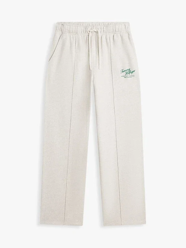 Pantalón de chándal de felpa con logo en letra cursiva Pantalón de chándal de felpa con logo en letra cursiva