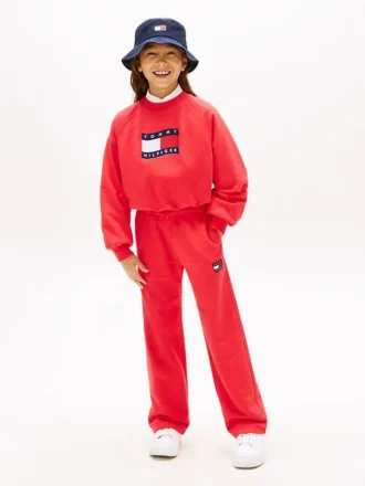 Pantalón de chándal infantil con logotipo de bandera ondulada