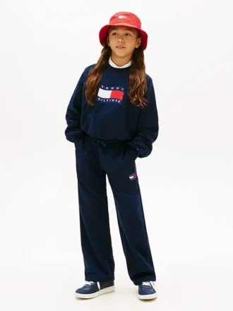Pantalón de chándal infantil con logotipo de bandera ondulada