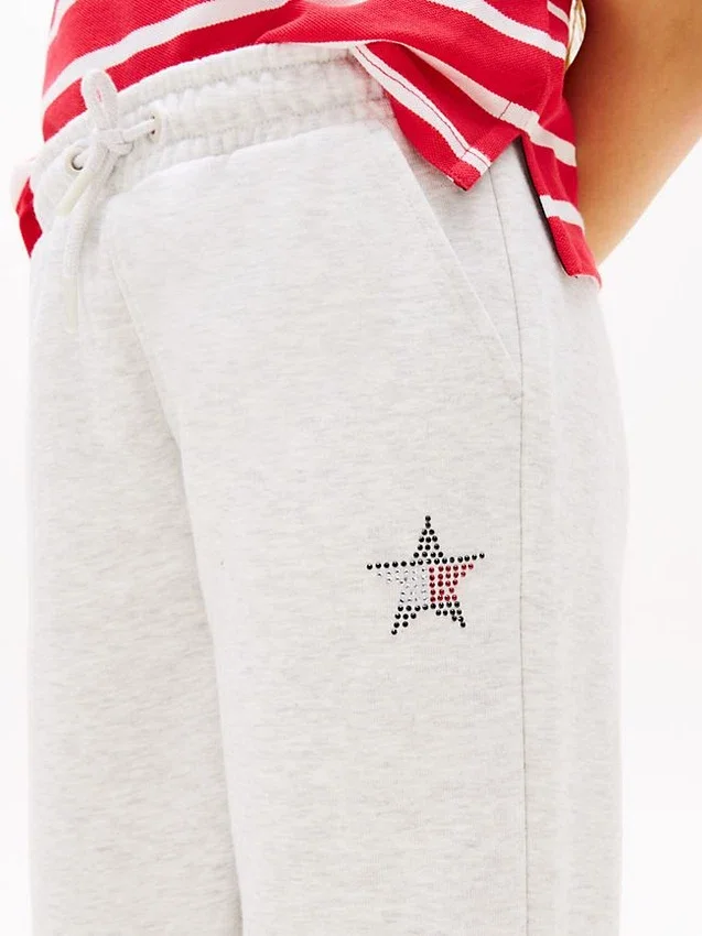 Pantalón de chándal infantil con logotipo de estrella de strass Pantalón de chándal infantil con logotipo de estrella de strass