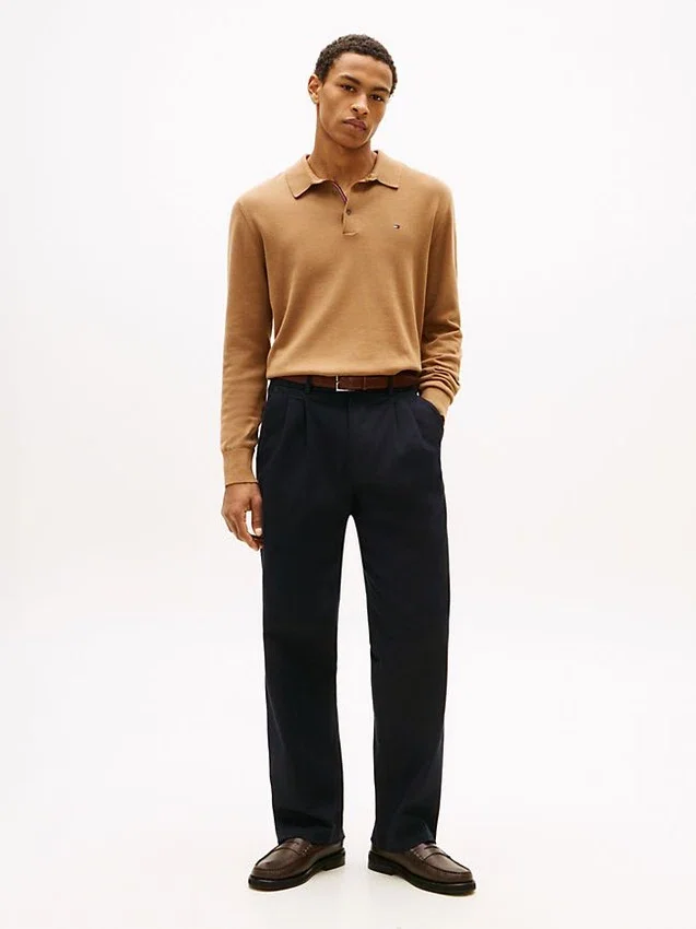 Pantalón plisado de corte holgado Pantalón plisado de corte holgado