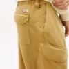 Pantalones cargo rectos teñidos en prenda