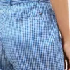 Pantalones cónicos de seersucker a cuadros vichy con cinturón