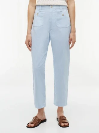 Pantalones con bolsillos de algodón elástico