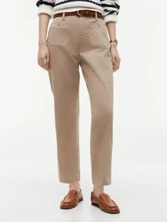 Pantalones con bolsillos de algodón elástico