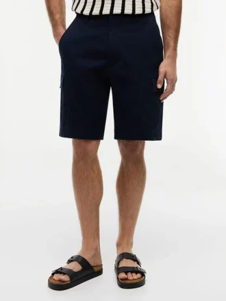 Pantalones cortos cargo de sarga elástica de corte holgado