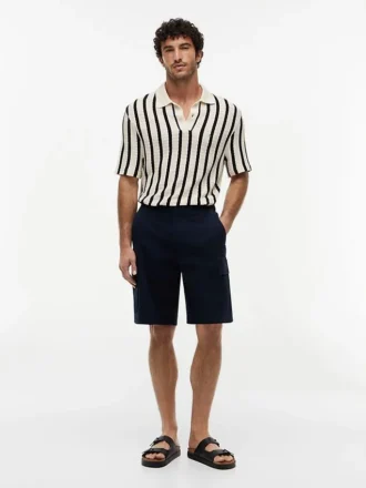 Pantalones cortos cargo de sarga elástica de corte holgado