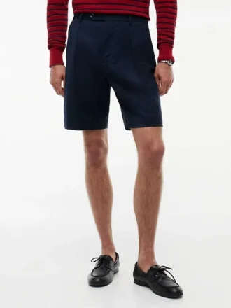 Pantalones cortos chinos de lana plisados New York Label