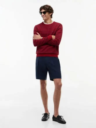 Pantalones cortos chinos de lana plisados New York Label