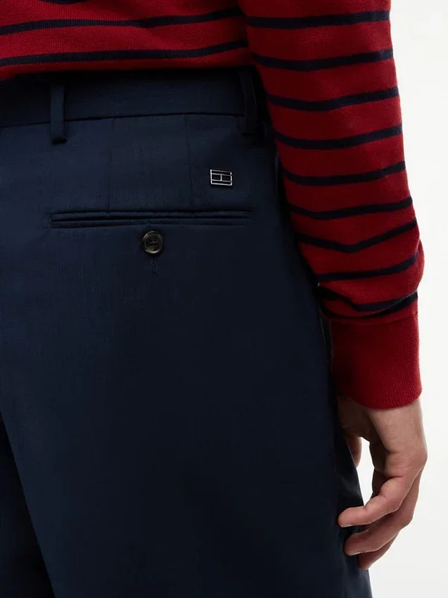 Pantalones cortos chinos de lana plisados New York Label Pantalones cortos chinos de lana plisados New York Label