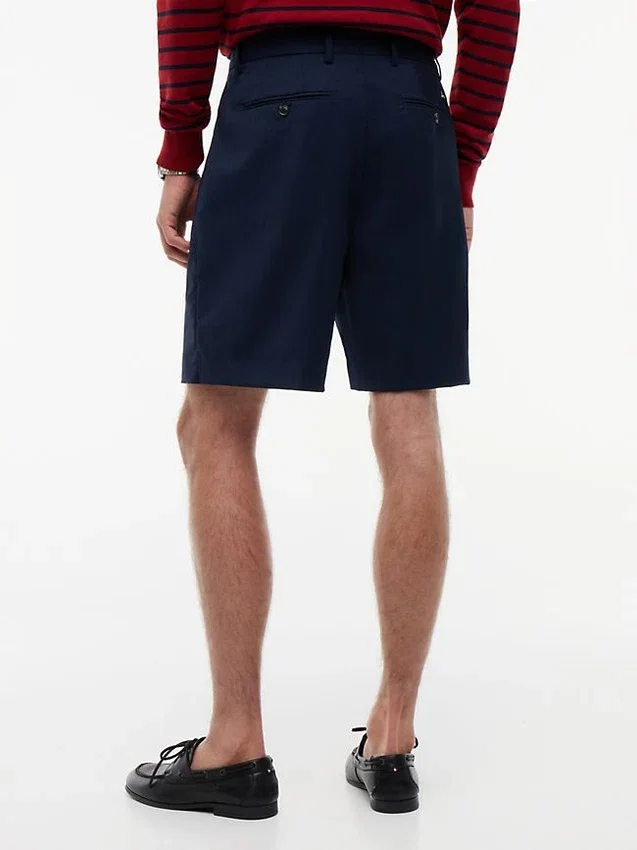 Pantalones cortos chinos de lana plisados New York Label Pantalones cortos chinos de lana plisados New York Label