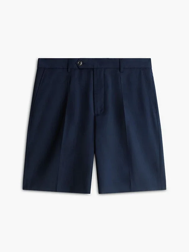 Pantalones cortos chinos de lana plisados New York Label Pantalones cortos chinos de lana plisados New York Label