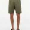 Pantalones cortos chinos de mezcla de algodón y lino de corte holgado