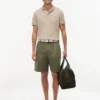 Pantalones cortos chinos de mezcla de algodón y lino de corte holgado