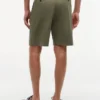 Pantalones cortos chinos de mezcla de algodón y lino de corte holgado