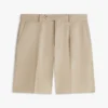 Pantalones cortos chinos de mezcla de algodón y lino de corte holgado