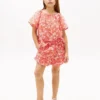 Pantalones cortos con volantes y estampado tropical para niña