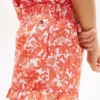 Pantalones cortos con volantes y estampado tropical para niña