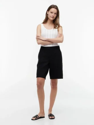 Pantalones cortos de 28 cm en mezcla de lino Pantalones cortos de 28 cm en mezcla de lino