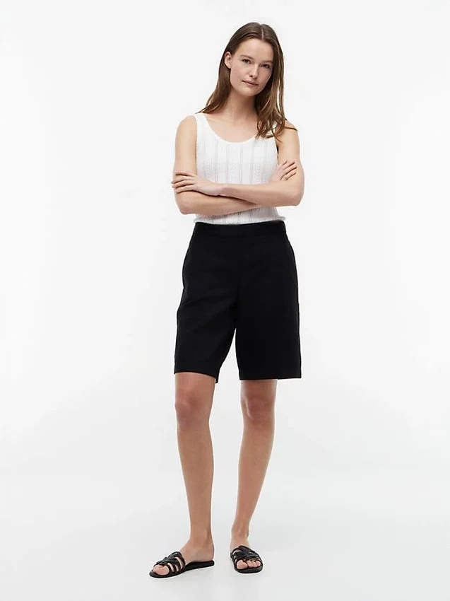 Pantalones cortos de 28 cm en mezcla de lino Pantalones cortos de 28 cm en mezcla de lino