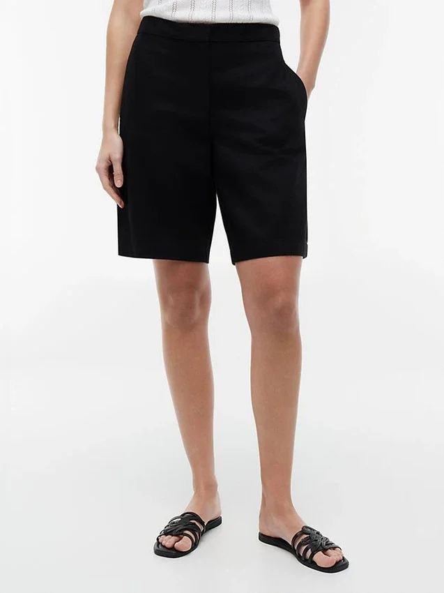 Pantalones cortos de 28 cm en mezcla de lino Pantalones cortos de 28 cm en mezcla de lino